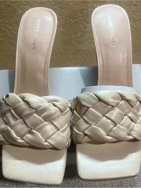 Marc Fisher Braided Ivory Slide Mules- Size (11), NWOT
